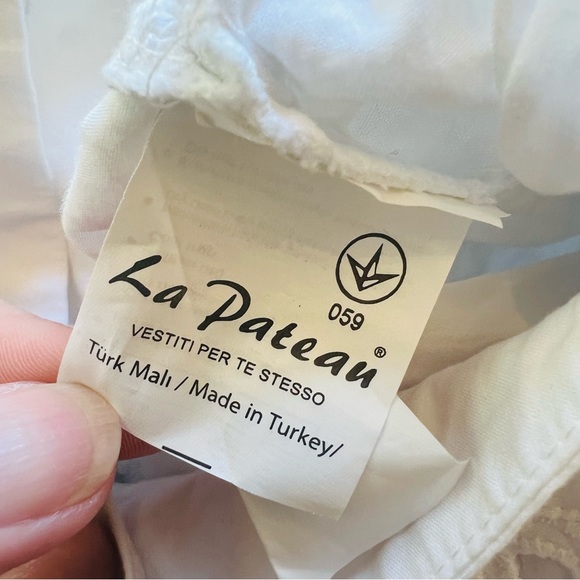 LA PATEAU Wide Leg Floral Eyelet Culottes in White Size 38 - Picture 9 of 9